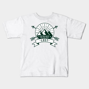 Let's Get Lost Adventure Mountain Camping Kids T-Shirt